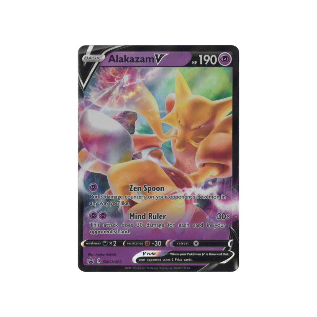 2021 Pokémon Sword & Shield Black Star Promos | Alakazam V #SWSH083 | Promo Holo