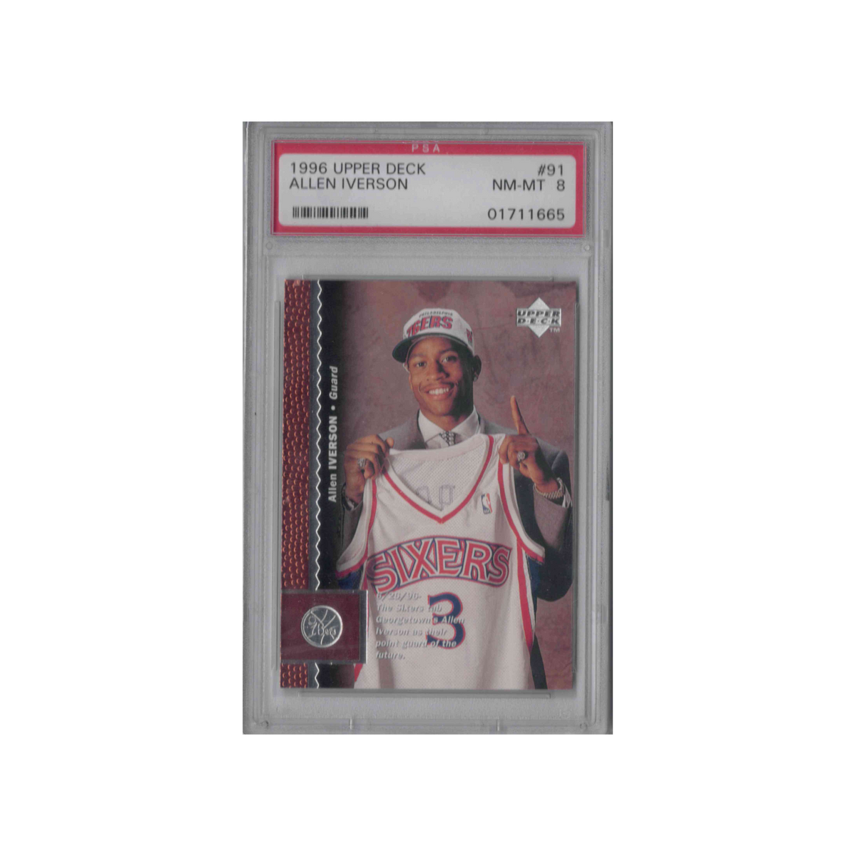 1996-1997 Upper Deck | Allen Iverson #91 | Rookie PSA 8