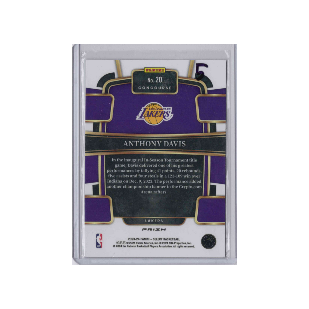 2023-2024 Panini Select Concourse | Anthony Davis #20 | Blue Prizm