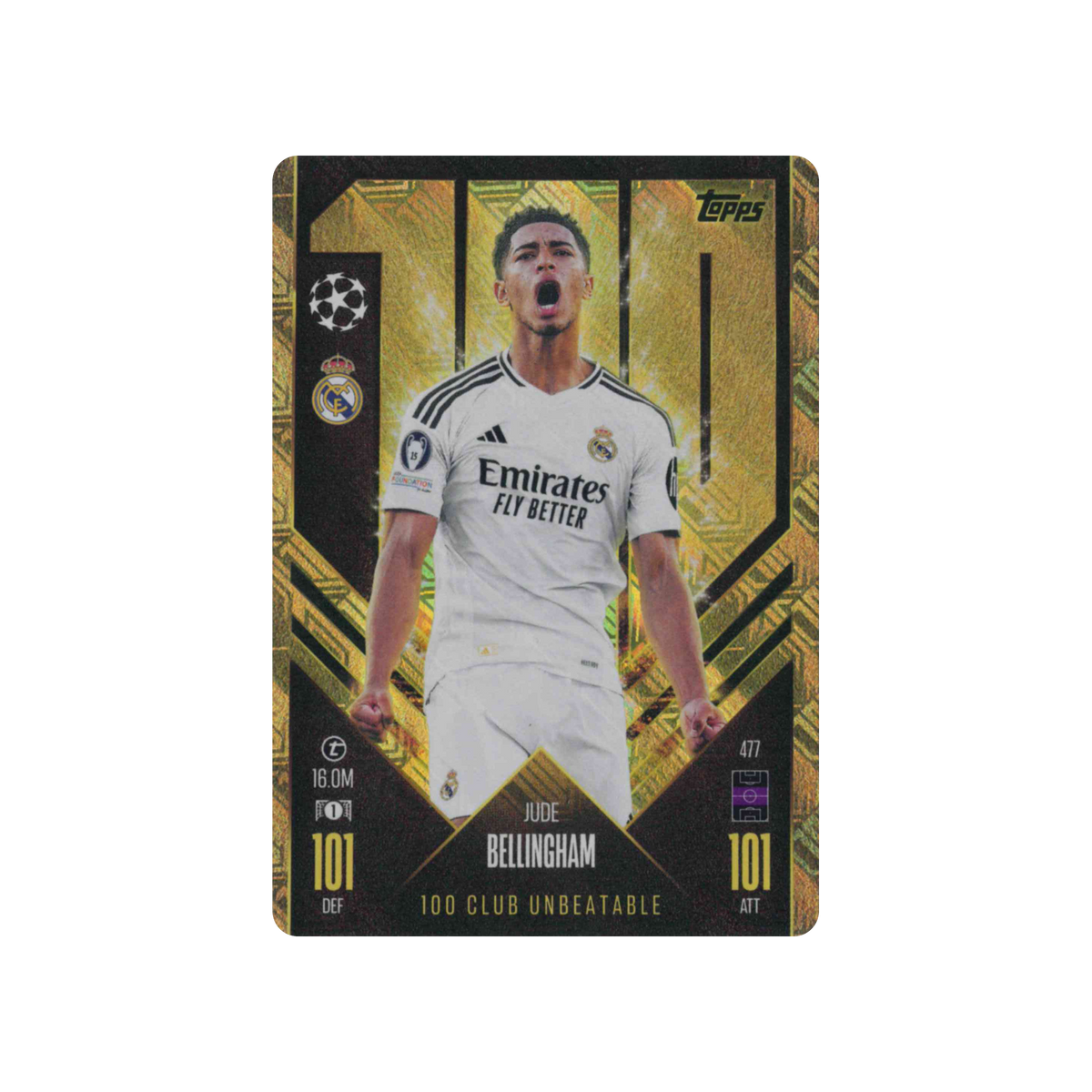 2024-2025 Topps Match Attax UCC 100 Club | Jude Bellingham #477 | Unbeatable