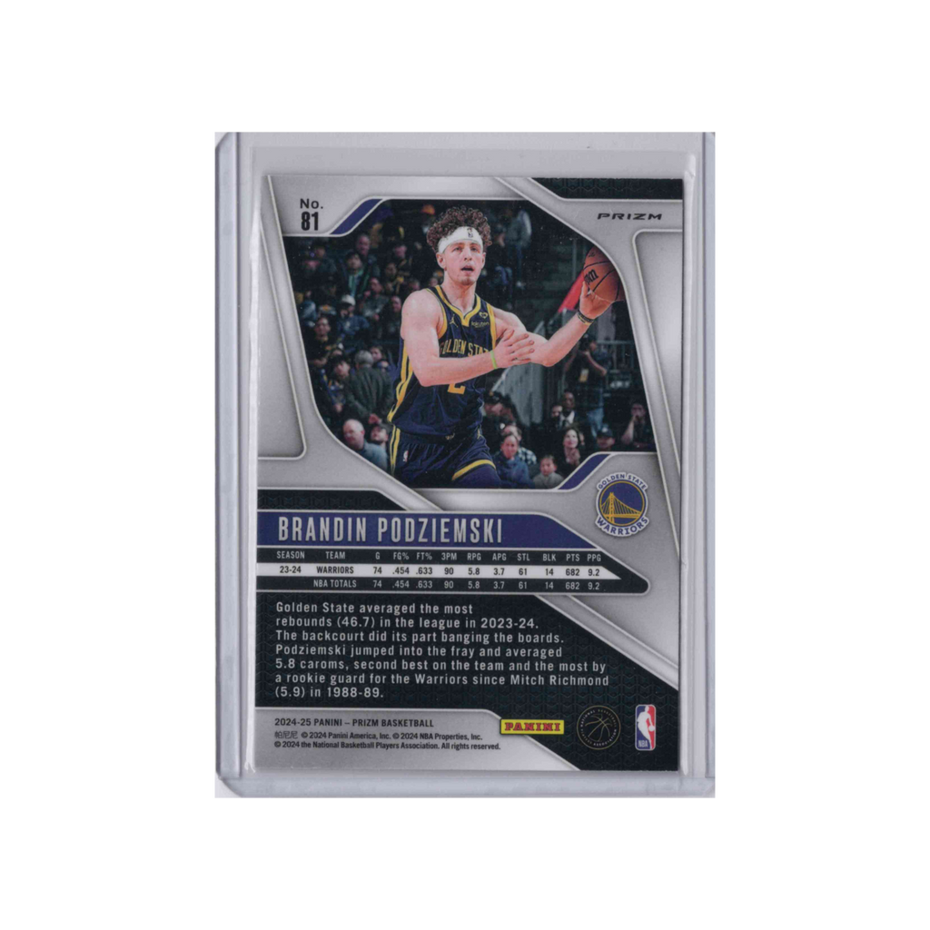 2024-2025 Panini Prizm | Brandin Podziemski #81 | Pink Cracked Ice Prizm