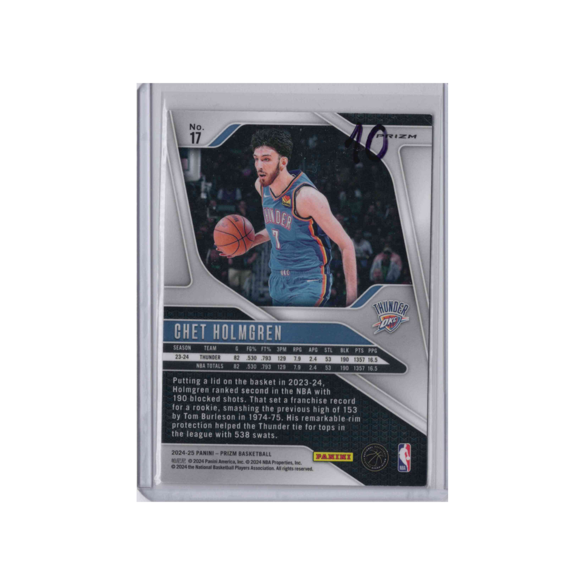 2024-2025 Panini Prizm | Chet Holmgren #17 | Silver Prizm