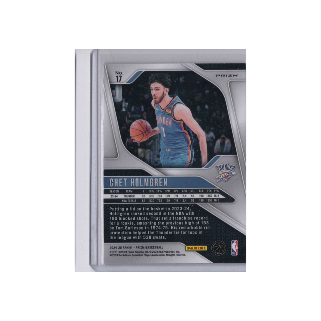 2024-2025 Panini Prizm | Chet Holmgren #17 | Pink Ice Prizm