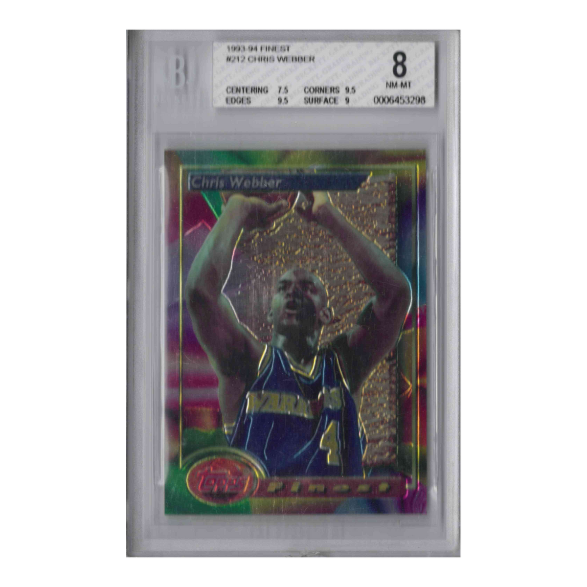 1993-1994 Topps Finest | Chris Webber #212 | BGS 8 NM-MT (RC)