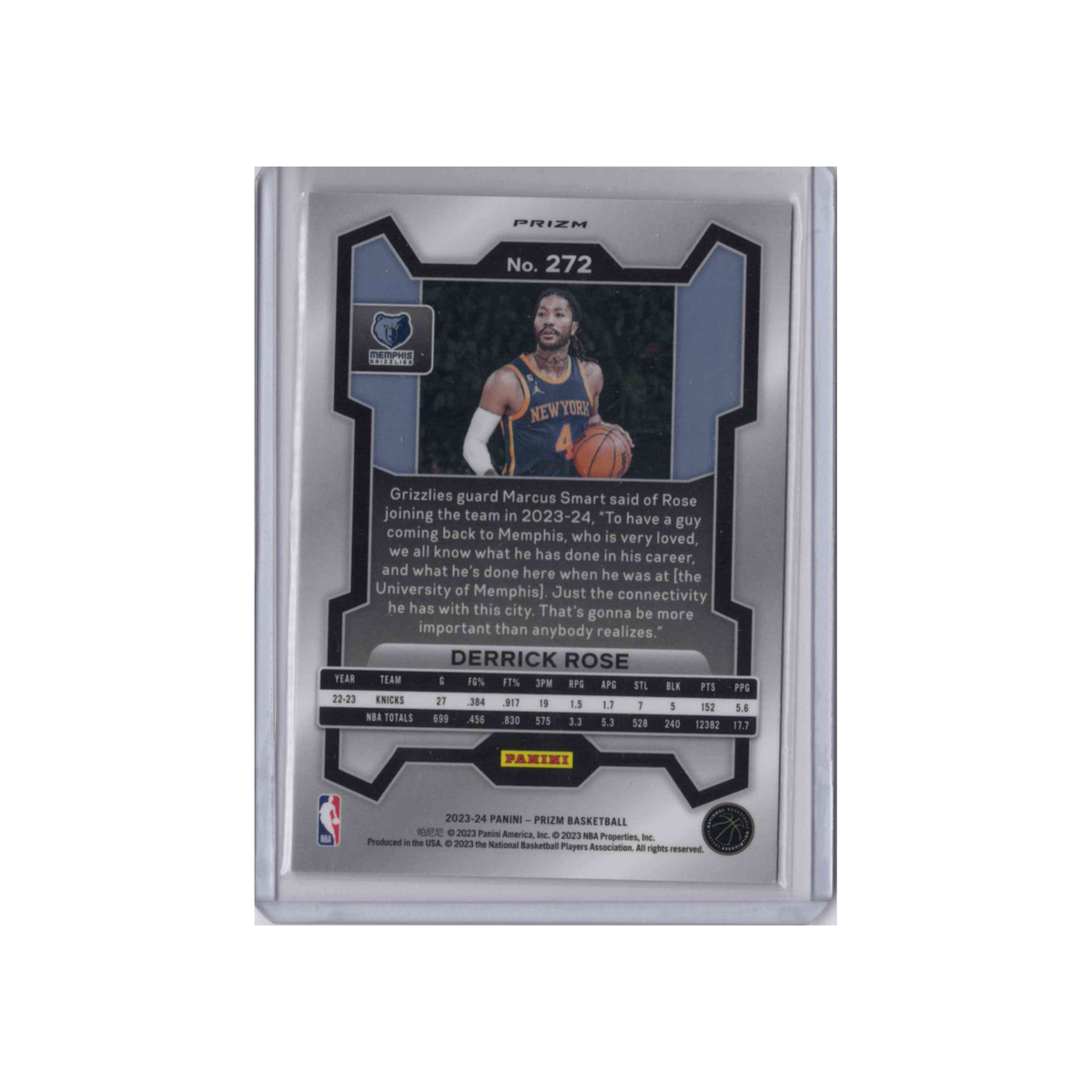 2023-2024 Panini Prizm | Derrick Rose #272 | Pink Ice Prizm