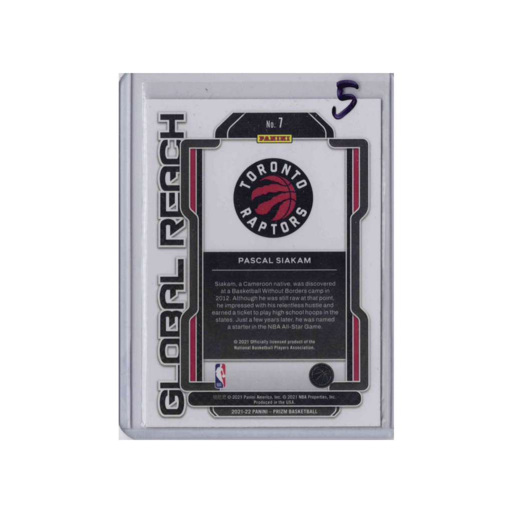 2021-2022 Panini Prizm | Pascal Siakam #7  | Global Reach