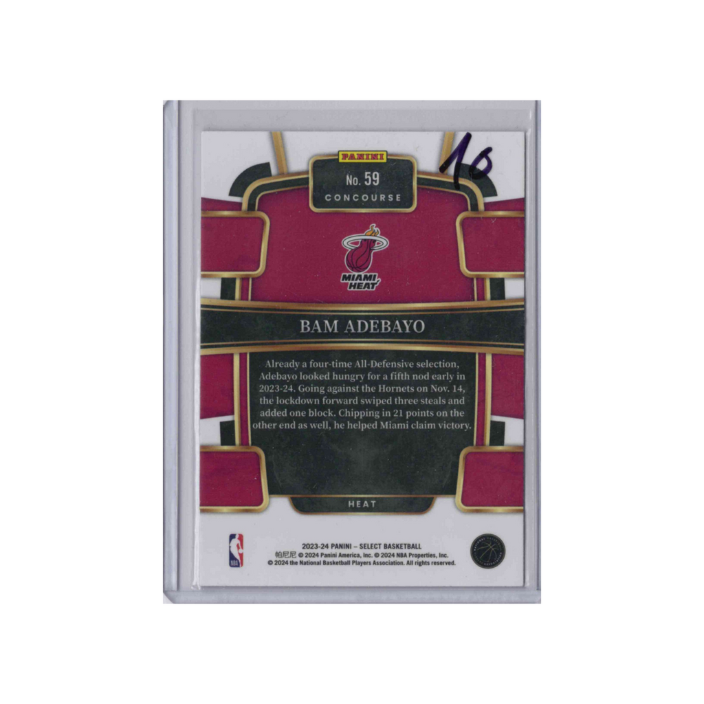 2023-2024 Panini Select | Bam Adebayo #59  | Blue Base