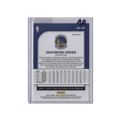 2019-2020 Panini NBA Hoops | Draymond Green #62  | Green Purple Disco Prizm