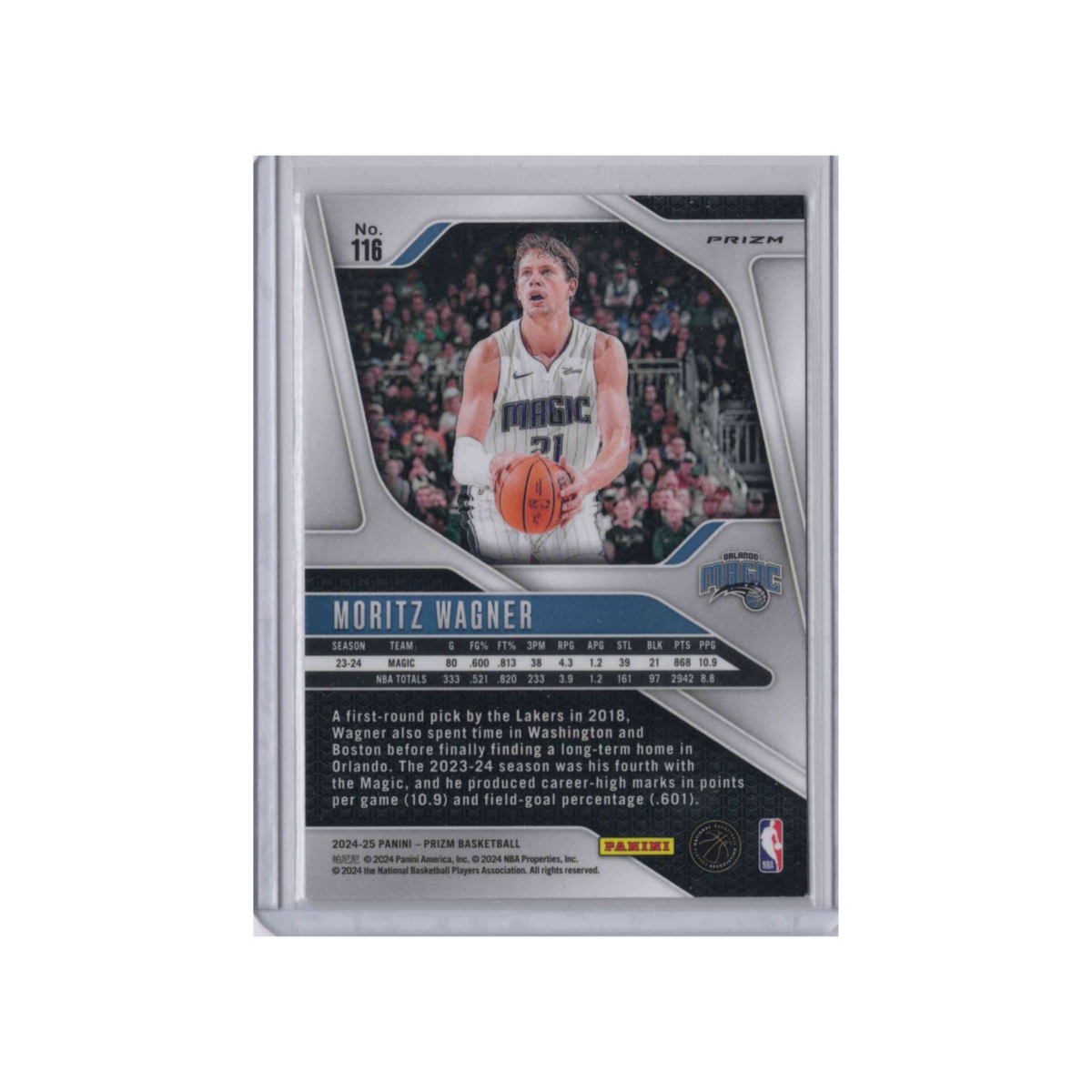2024-2025 Panini Prizm | Moritz Wagner #116  | Silver Prizm