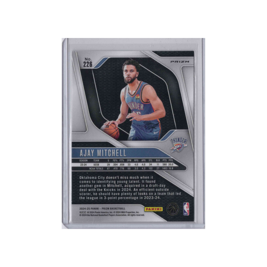 2024-2025 Panini Prizm | Ajay Mitchell #226 (RC)  | Silver Prizm
