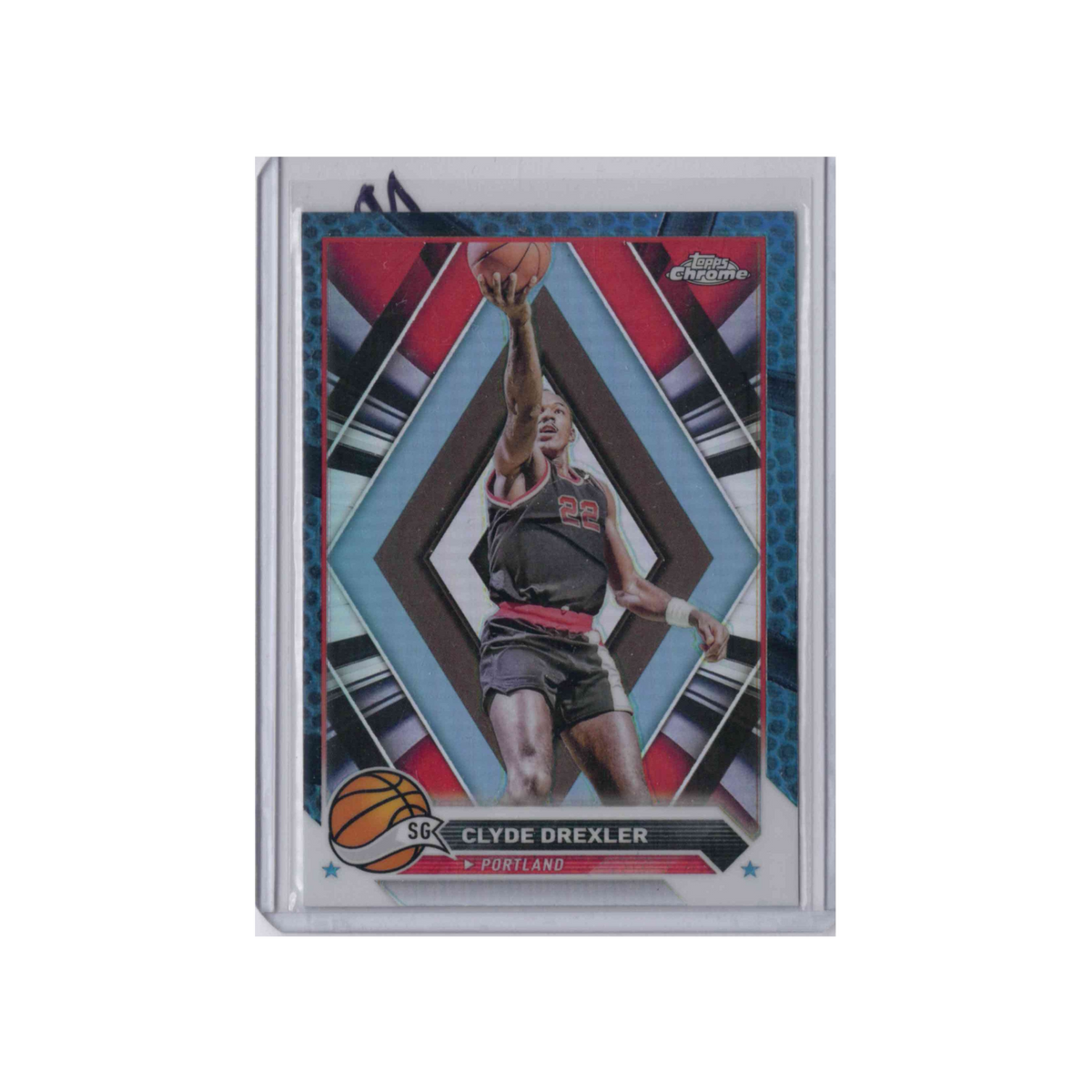 2023-2024 Topps Chrome | Clyde Drexler #72   | Blue Refractor