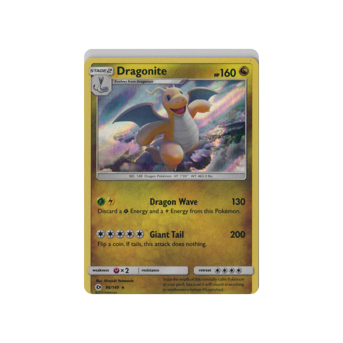 2017 Pokémon Sun & Moon | Dragonite #96/149 | Holo