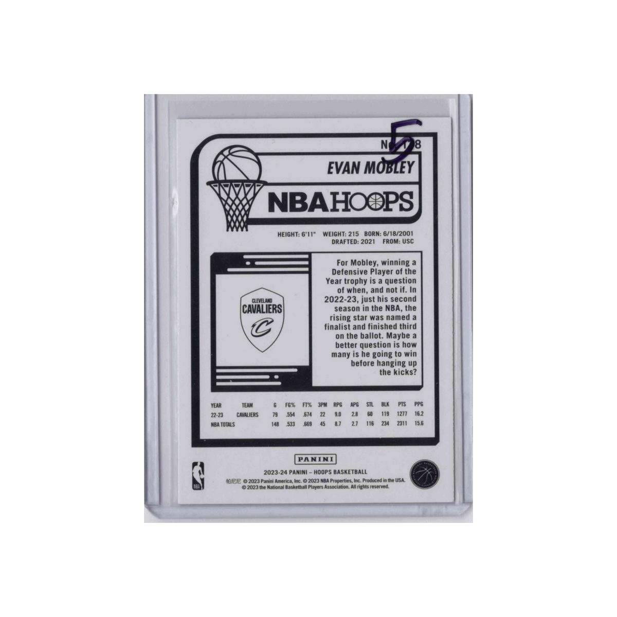 2023-2024 Panini NBA Hoops | Evan Mobley #178 | Blue