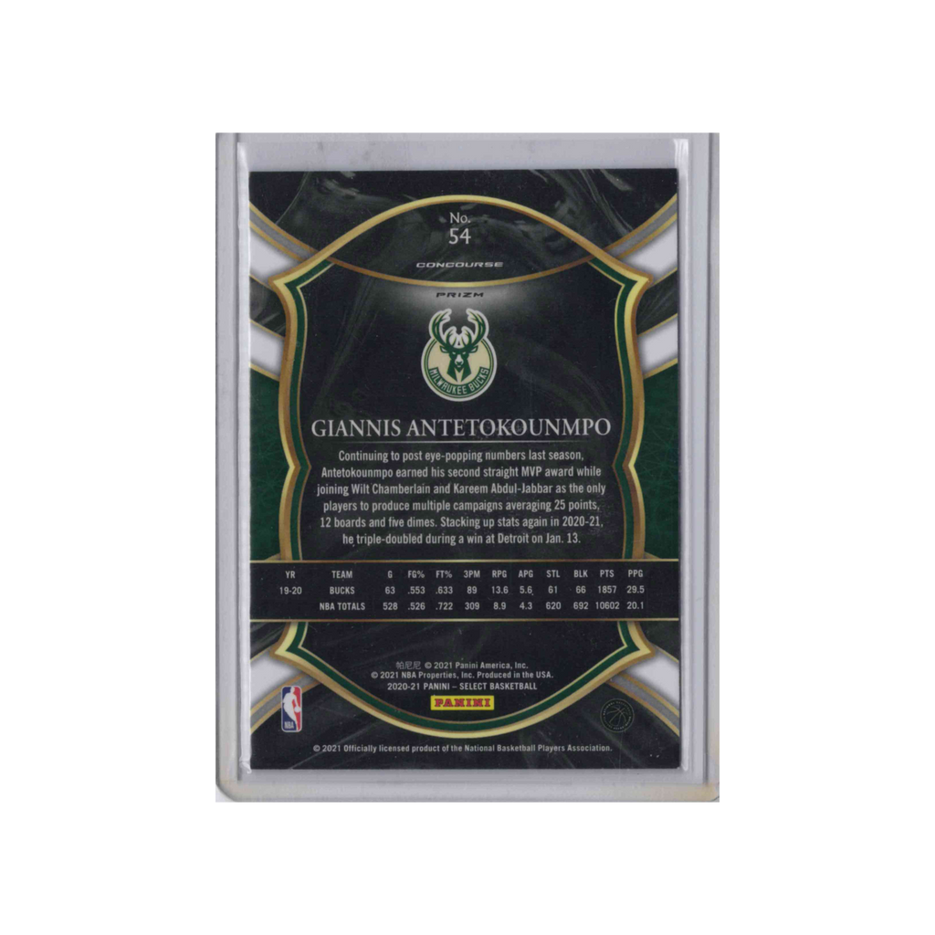 2020-2021 Panini Select Concourse | Giannis Antetokounmpo #54 | Cracked Ice Prizm