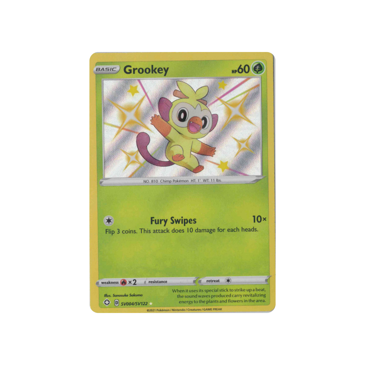 2021 Pokémon Shining Fates | Grookey #SV004/SV122 | Shiny Vault