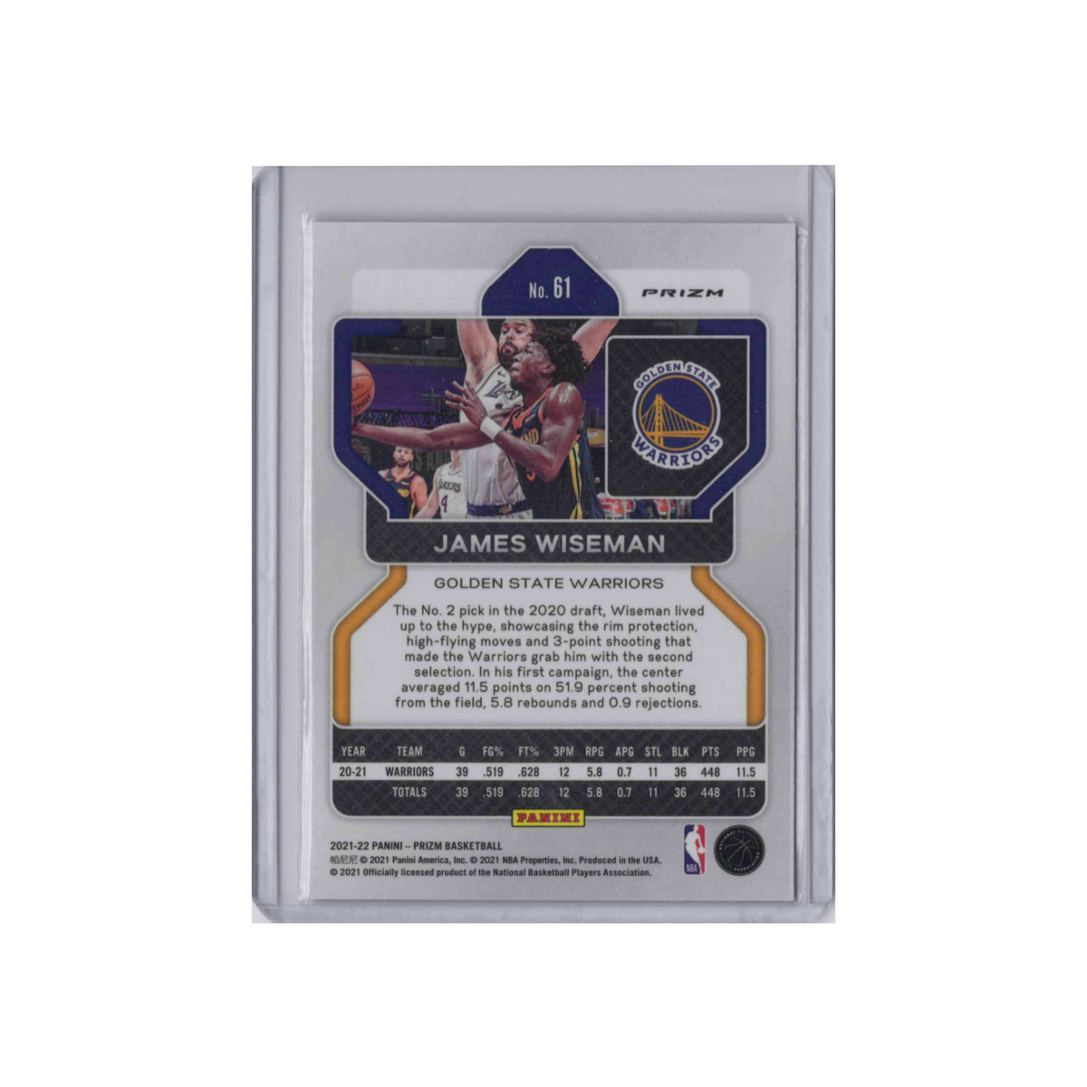 2021-2022 Panini Prizm | James Wiseman #61 | Green Prizm