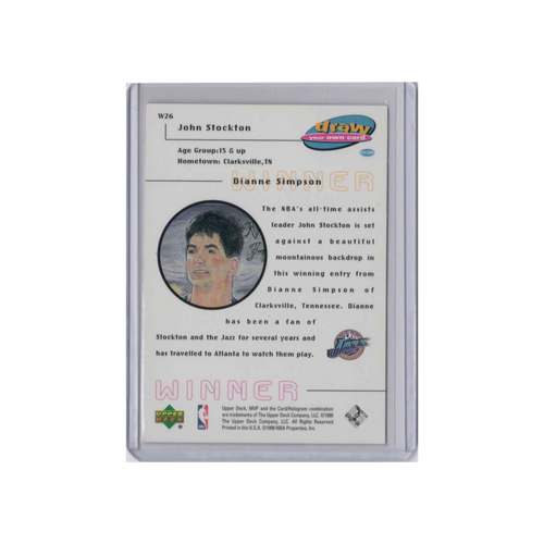 1998-1999 Upper Deck MVP Draw Your Own Card | John Stockton #W26 | Winner