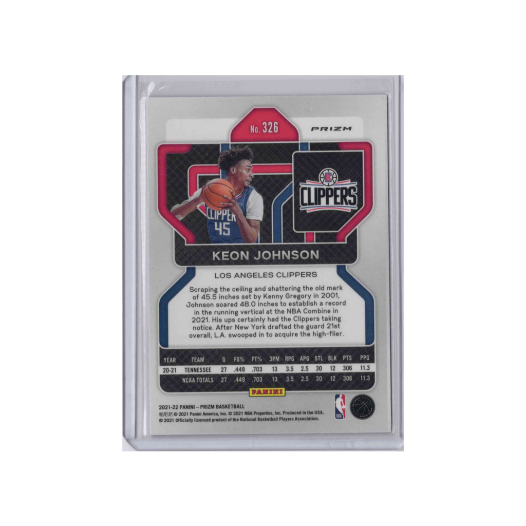 2021-2022 Panini Prizm | Keon Johnson #326 (RC) | Red White & Blue Prizm