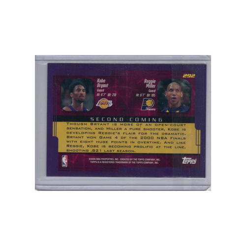 2000-2001 Topps Second Coming | Kobe Bryant & Reggie Miller #292 | Base