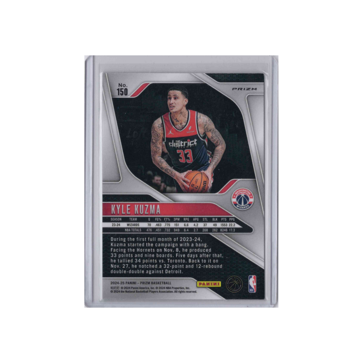 2024-2025 Panini Prizm | Kyle Kuzma #150 | Green Prizm
