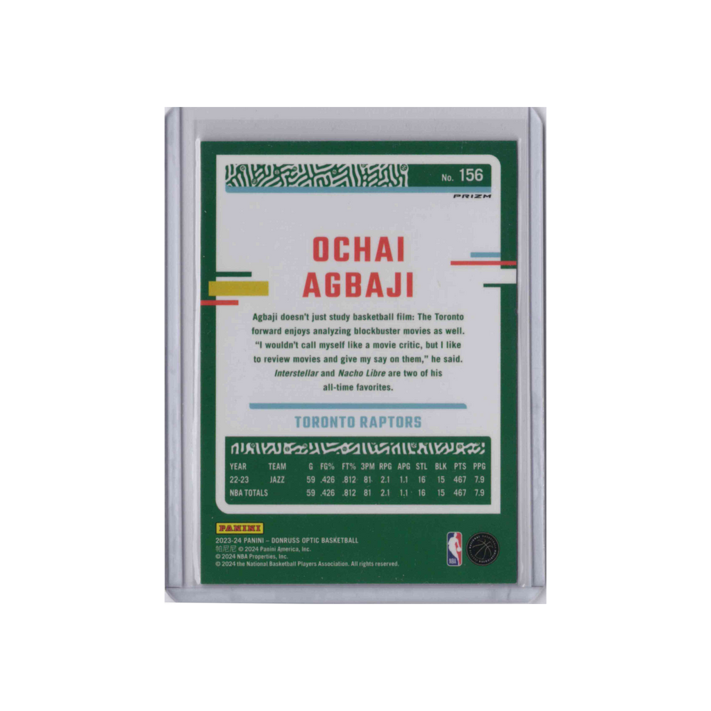 2023-2024 Donruss Optic | Ochai Agbaji #156 | Purple Shock Prizm