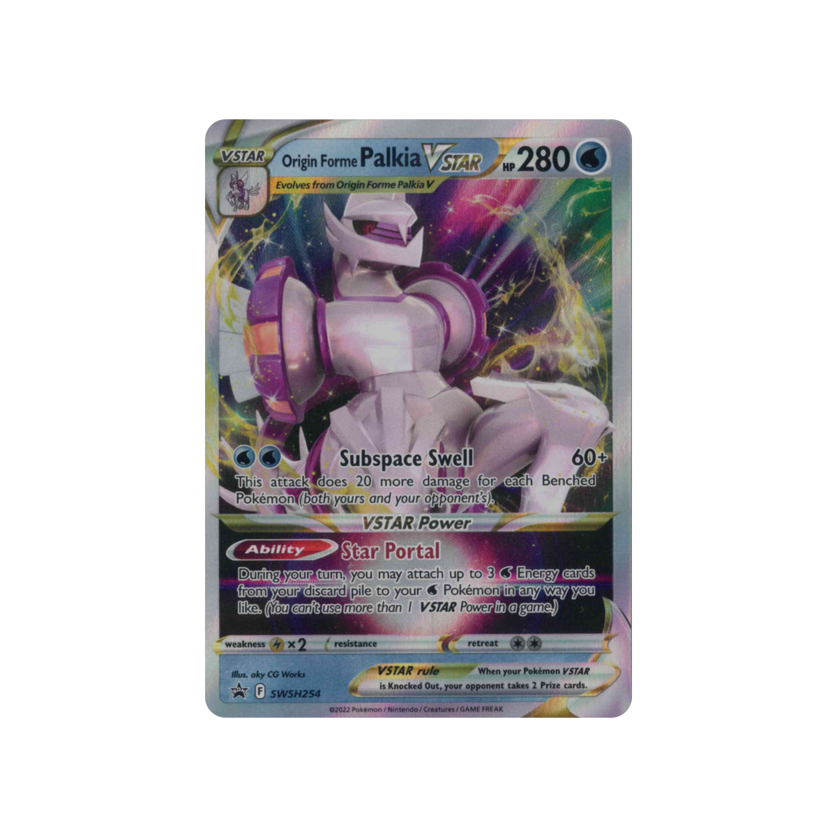 2022 Pokémon Sword & Shield Black Star Promos | Origin Forme Palkia VSTAR #SWSH254 | Promo Holo