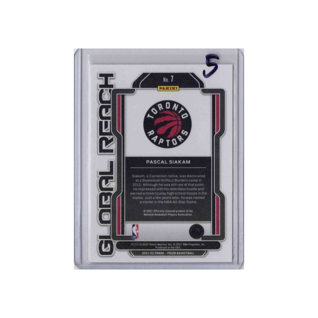2021-2022 Panini Prizm Global Reach | Pascal Siakam #7 | Base