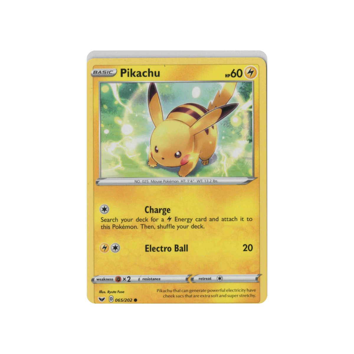 2020 Pokémon Sword & Shield | Pikachu #065/202 | Non-Holo