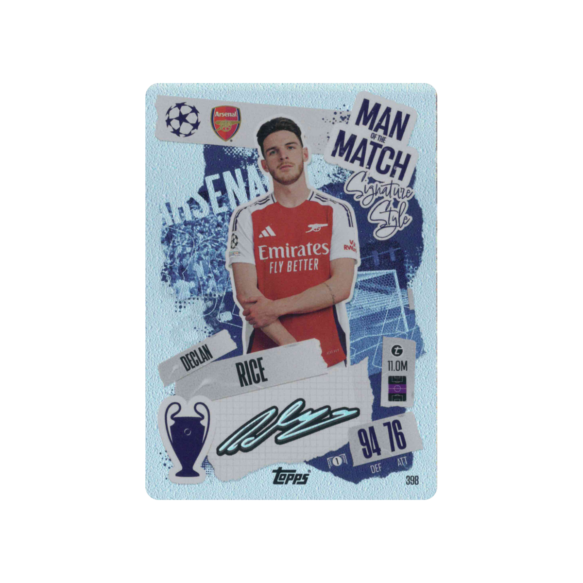 2024-2025 Topps Match Attax UCC Man of the Match | Declan Rice #398 | Signature Style