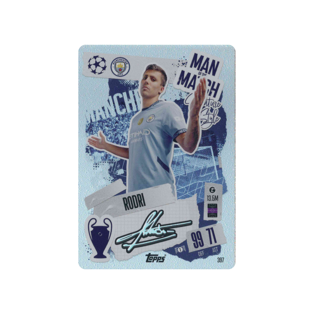2024-2025 Topps Match Attax UCC Man of the Match | Rodri #397 | Signature Style