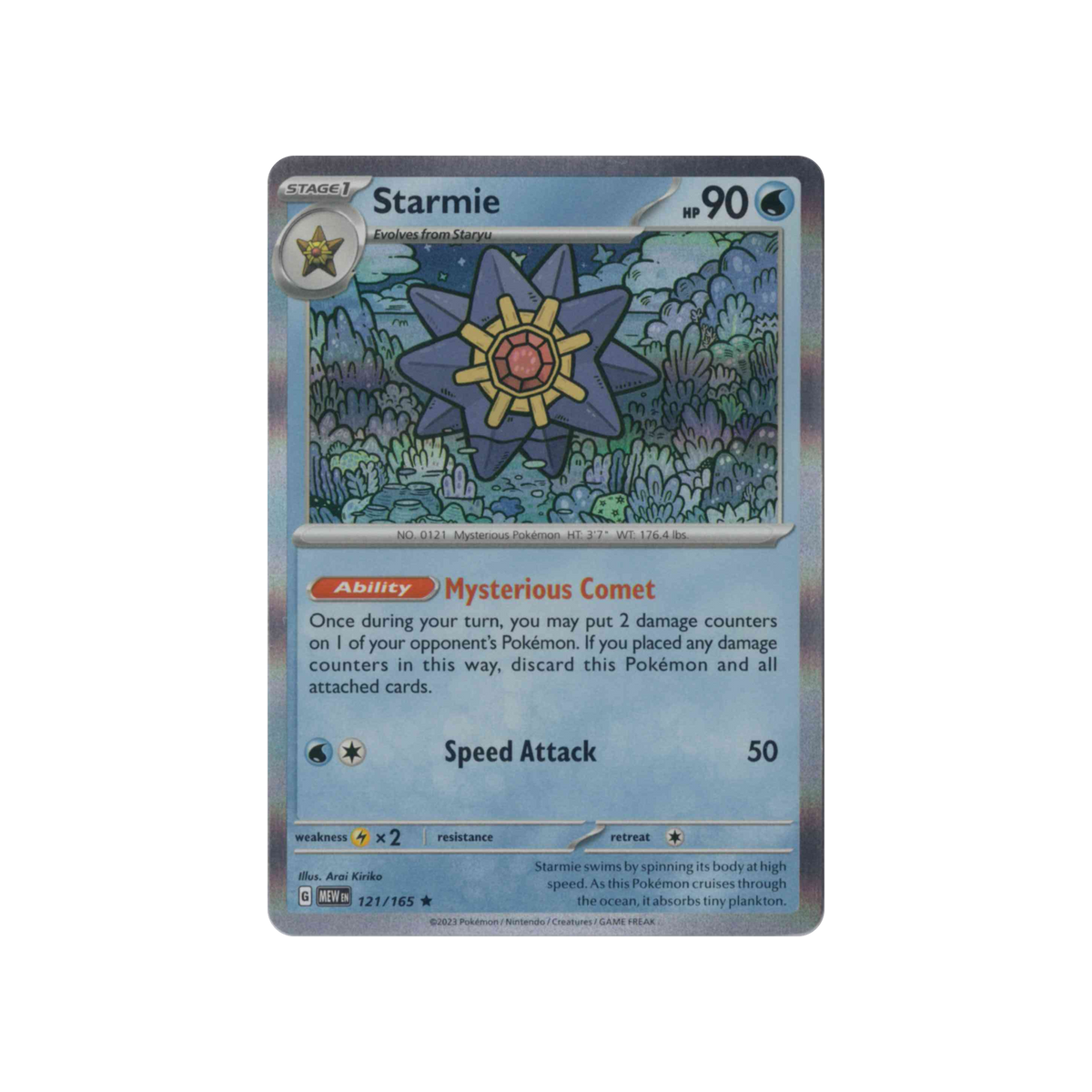 2023 Pokémon 151 | Starmie #121/165 | Holo