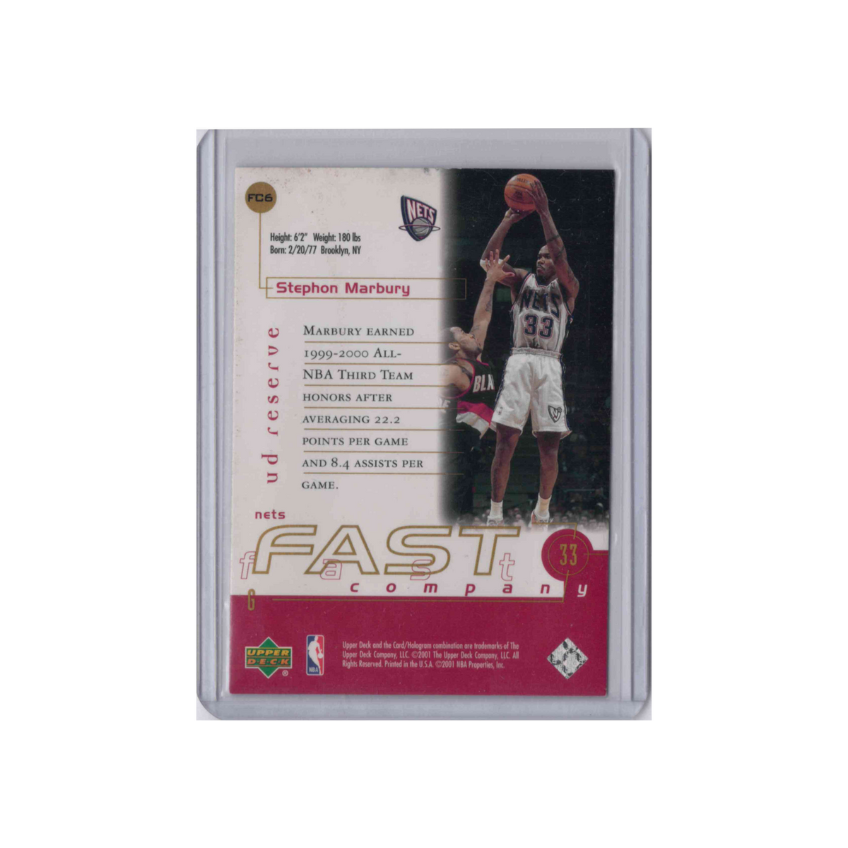 2001-2002 Upper Deck Reserve Fast Company | Stephon Marbury #FC6