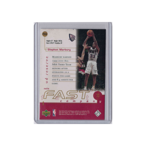 2001-2002 Upper Deck Reserve Fast Company | Stephon Marbury #FC6