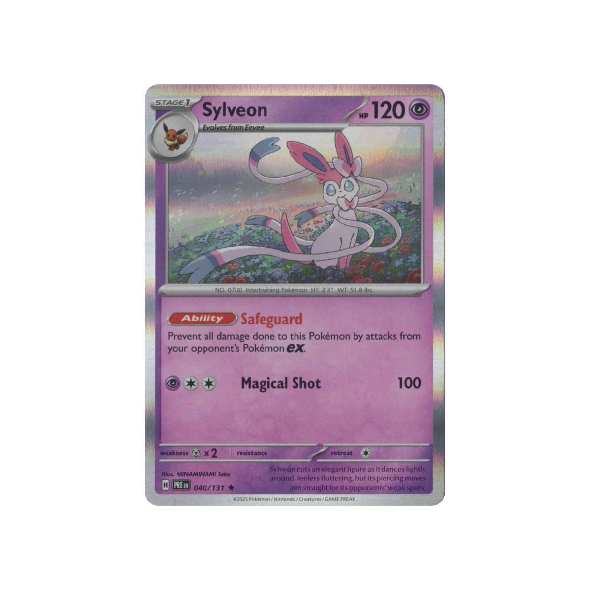 2025 Pokémon Prismatic Evolutions | Sylveon #040/131 | Holo